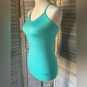 MIKA Yoga Athletic Top w/ Cross Straps Women’s SZ Small Aqua Turquoise Color